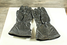 Vintage RETRO Leather Gauntlet Gloves Motorcycle Aviation Snow Mobile Size M/S