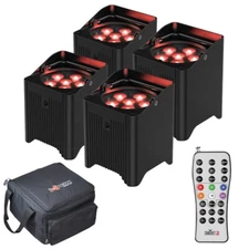 Chauvet DJ Freedom Par T6 Tri-Color (RGB) LED Uplight Four Pack