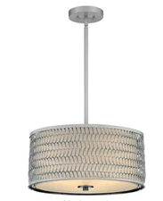 Park Harbor 19" Wide Stainless Steel Pendant Round Shade Commercial 3 Light