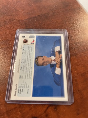 1990-91 Upper Deck Hockey # 365 Mats Sundin Rookie Card - Bild 2 von 2