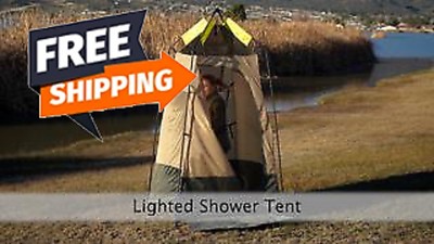 Creek Lighted Privacy Shower Tent One Room W/ Gear Loft Easy Set Up Green/Hazel