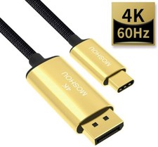 Moshou USB C to DisplayPort Cable 4k 60HZ Type C to 4K DP Cable for MacBook Pro