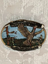 Vtg 1987 Duck Hunting Belt Buckle Made In The USA Great American Buckle Company