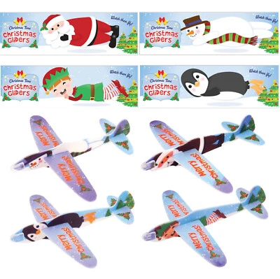 HENBRANDT Xmas Glider Plane Christmas Eve Box Stocking Filler Kids Toy Party Bag Fillers