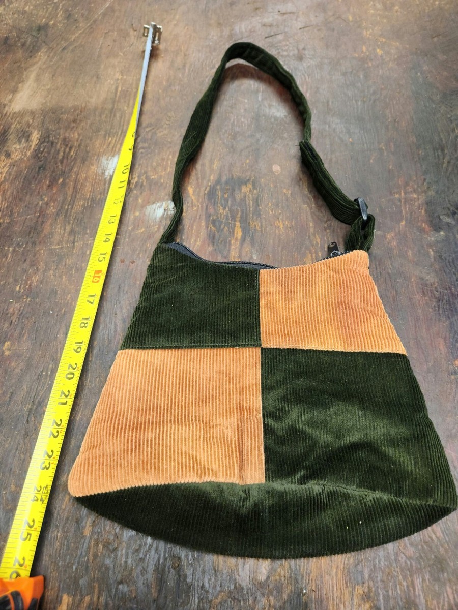 Ixchel XL Patchwork Corduroy Backpack Mountain Boho Festival Daypack Cotton Patchwork Corduroy Backpack with Mountain Applique - Large  main image 2