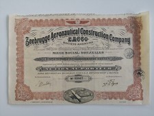 Zeebrugge Aeronautical Construction Company S.A. / ZACCO 1926 - mit Couponbogen