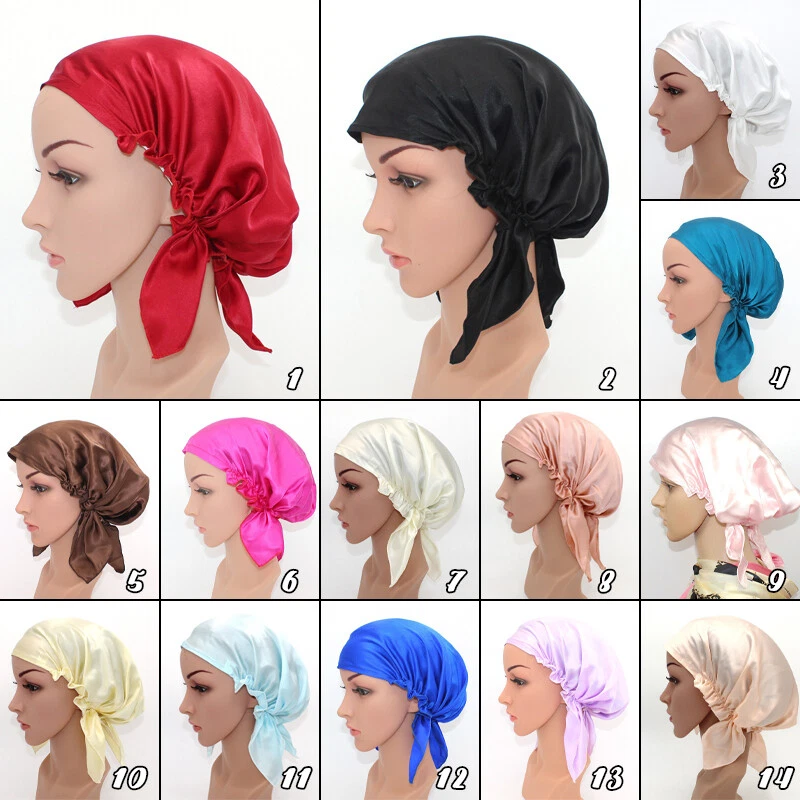 Gorra de noche ajustable 100 % seda morera gorra suave para dormir cuidado del cabello gorro envolvente Foto 4 de 4