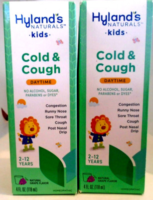 Hyland's Kids Cold and Cough DAYTIME 2-12 yrs 4fl oz LOT of 2