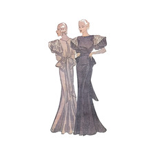 Past Patterns 0807 - 1930s Full Length Evening Gown Sewing Pattern bust size 32"