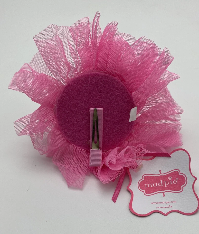 Грязь пирог принцесса вечеринки шляпа заколка для волос розовый тюль золото блестящий день рождения девочка подарок - Изображение 4 из 4