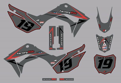 NEW!! Honda CRF110 2019-2026 Complete Graphics Kit - Gray Arrow by