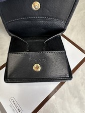COACH VINTAGE ORIGAMI SNAP POCKET COIN CASE WALLET PURSE BLACK LEATHER