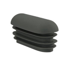 4 x Fussstopfen 40 x 15 mm gewölbt eisengrau Ovalrohr Rohrstopfen Fusskappen 