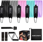 11 pcs Resistance Bands Set 10-100 lbs Foam Handles Ankle Straps Door Anchor Bag