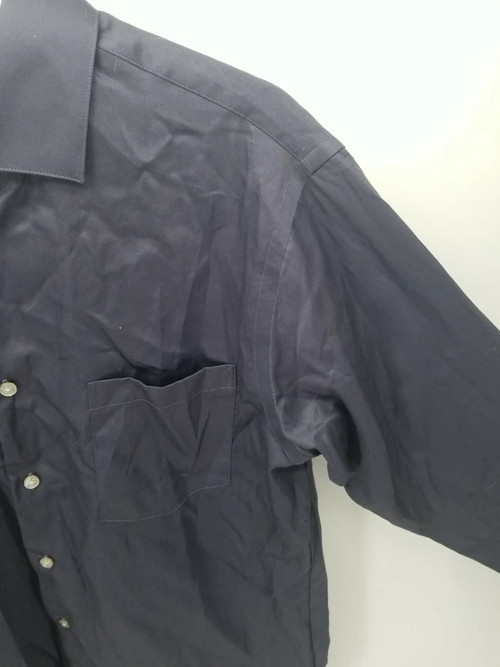 Camisa de Vestir Geoffrey Beene Para Hombres Gris Manga Larga Botón Talla 15.5 Calce Clásico Foto 4 de 4