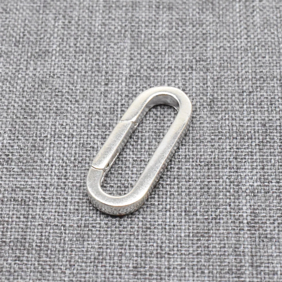 Conector de broche de langosta ovalado brillante de plata de ley 925 para collar de pulsera Foto 3 de 4