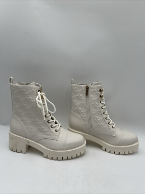 NWB Guess Women's Watie Combat Boots White Size
