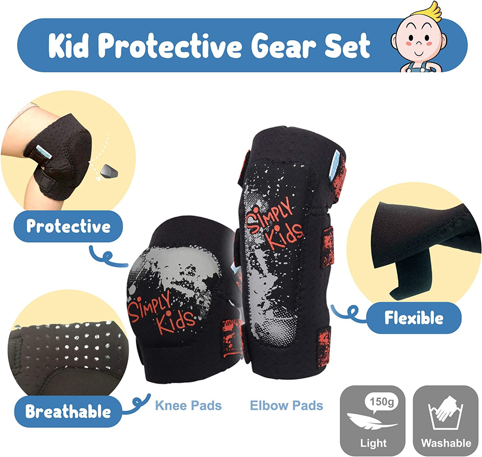Knee and Elbow Pads with Bike Gloves Comfortable Toddler Protective