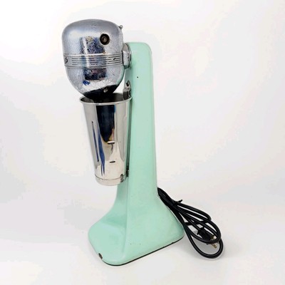Vintage Oster Mod 40 Jade Green Malt Shake Milkshake Drink Mixer + Stainless Cup