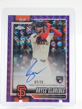 BRYCE ELDRIDGE 2026 TOPPS CHROME RC AUTOGRAPHS PURPLE GEOMETRIC AUTO /75 Q7849