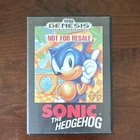 SEGA Sonic the Hedgehog Sega Genesis Not For Resale Game Cartridge Case Manual