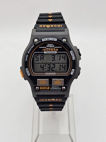 Vintage Flawless 1993 Timex Indiglo Triathlon Mens Digital Watch Historical Read