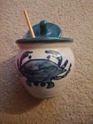 Vintage Honey Pot Great Bay Pottery Blue Crab Handmade Painted New Hampshire USA — photo 3
