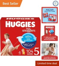 Huggies Size 5 Little Snugglers Diapers, 27 lbs, Soft  Fragrance-Free Care
