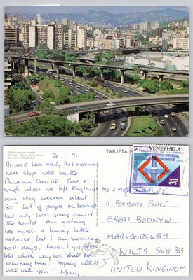 c45317 El Pulpo Sektor Bello Monte Sears Caracas Venezuela Postkarte 1991 Stempel