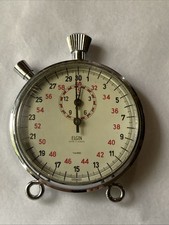 Elgin Lever 7 Jewels 1/10 SEC Manual Wind VTG White Dial Stopwatch - Works