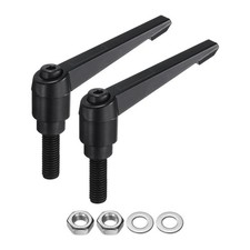 2pcs Clamping Lever Adjustable Handles M10x32mm Metric Thread with Nuts Washers