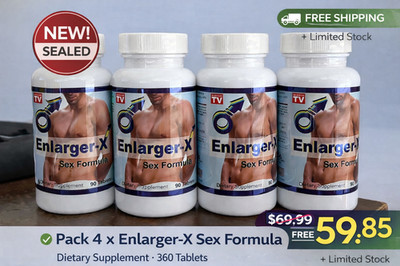 pack 4 Enlarger X  SEX FORMULA DIETARY SUPPLEMENT 360 tablets hombre yohimbe