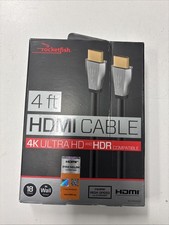 Rocketfish - 4' 4K UltraHD/HDR In-Wall Rated HD Video Cable - Black
