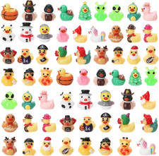 60pcs Mini Resin Animal Ducks, Tiny Ducks for Hiding, Miniature Duck Figurines,