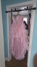 Tiffany Designs Pink Formal Dress with Ruffles Size 14 Style 46912