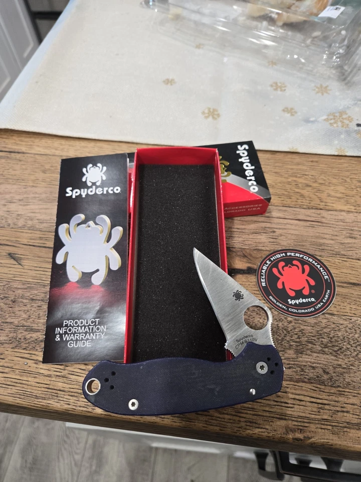 Spyderco Para 3 S110V Dark Blue C223GPDBL G10 Made In USA  - Image 3 of 4