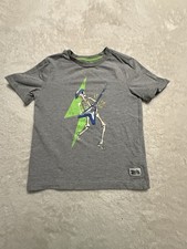 Tommy Bahama Boys Skeleton Shirt Size S 5/6 Short Sleeve Gray