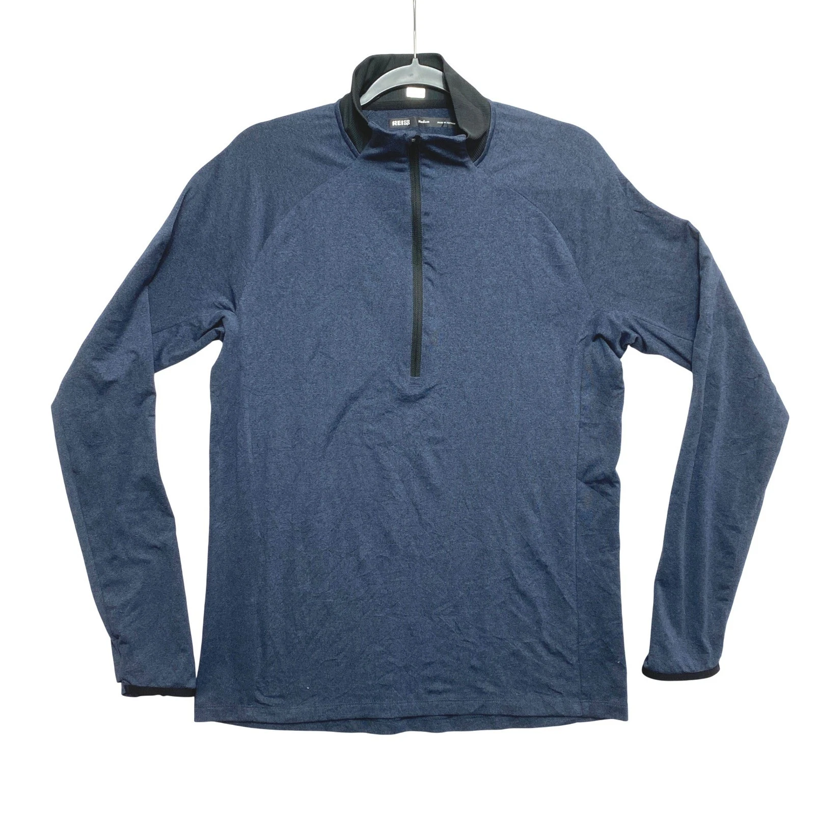 REI Co-op Quarter Zip Pullover Mens Medium Blue Heathered Performance F19