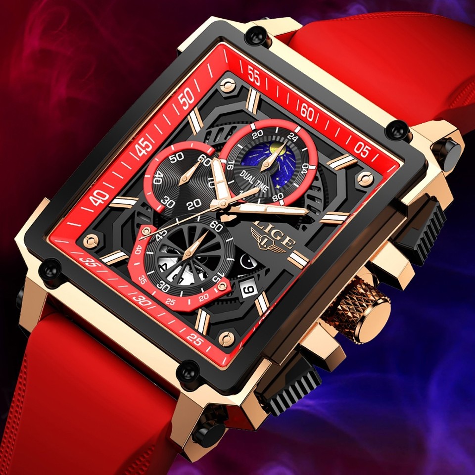 Наручные часы LIGE Men Watch Rectangle
