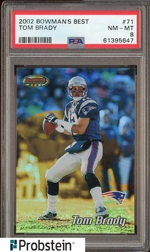 2002 Bowman's Best #71 Tom Brady New England Patriots PSA 8 NM-MT