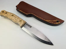Casstrom Sweden - No 10 Forest Knife - Curly Birch Wood Handle + Leather Sheath