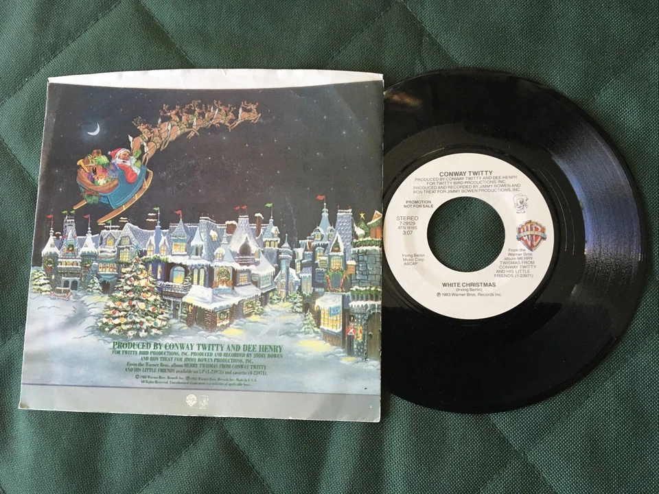 1983 CONWAY TWITTY PROMO 45 Picture Sleeve “WHITE CHRISTMAS” WB - Image 2 of 2