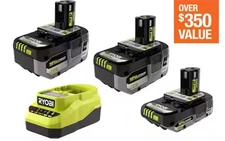 ONE+ 18V Lithium-IonStarter Kit with 2.0 Ah Battery,4.0 Ah Batteries,and Charger