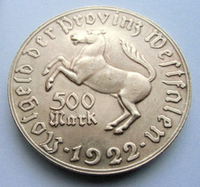 (925) RARE NOTGELD  COIN  500 MARK  - 1922 - PROVINCE WESTFALEN