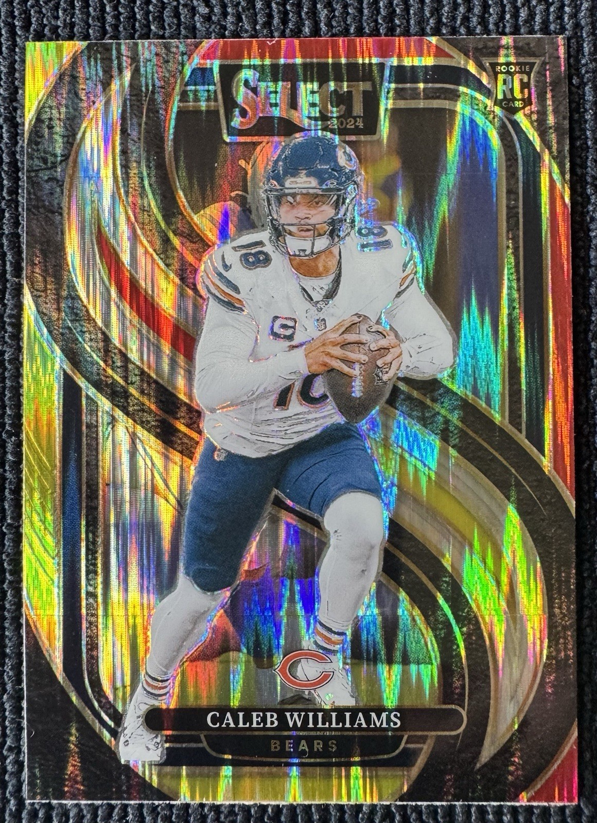2024 Select Caleb Williams Rookie Card #114 RED & YELLOW SHOCK Prizm RC Bears