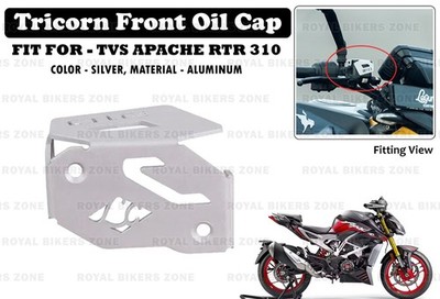 Silver Tricorn Front Oil ''Cap Fit For Tvs Apache RTR 310''