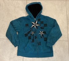 FADED GLORY KIDS XL Hoodie Blue PATTERN Stars Vintage Y2K
