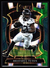 2025 Panini Select - Concourse Bhayshul Tuten #29 Black & Green Shock Prizm (RC)