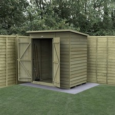 Forest 4LIFE 6x4 Shed Pent No Windows Double Door Wood Garden Shed Free Delivery