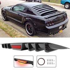 For Ford Mustang Gt Carbon Fiber Rear Bumper Diffuser With Led Brake Tail Light